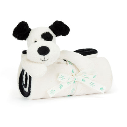 Bashful Black & Cream Puppy Blankie - US 8296