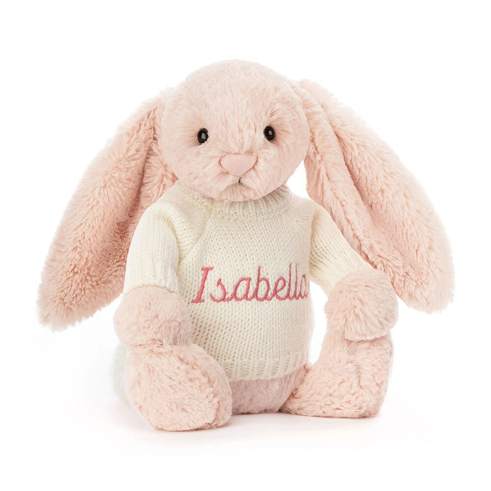Bashful Blush Bunny With Personalized Cream Jumper - US 1241