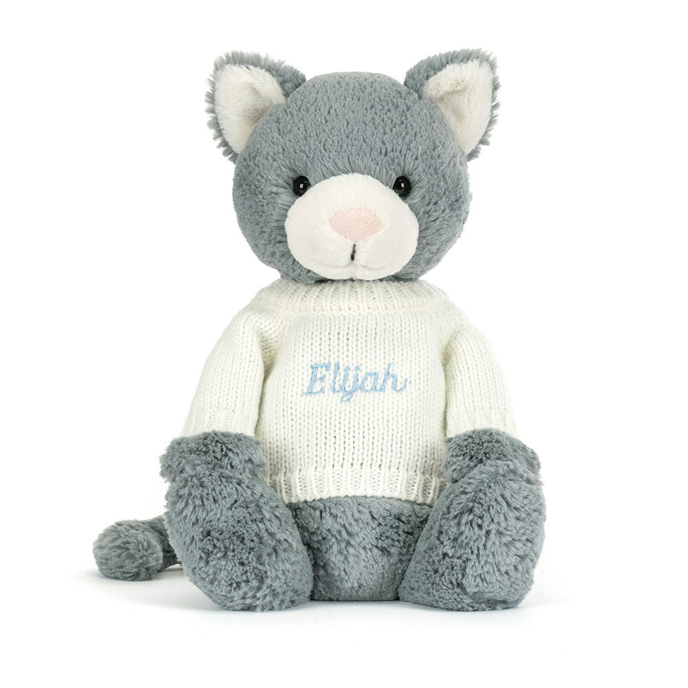 Bashful Kitten With Personalized Cream Jumper - US 5819