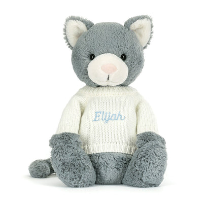 Bashful Kitten With Personalized Cream Jumper - US 5819