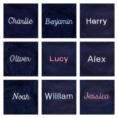 Bashful Cream Bunny With Personalized Navy Jumper - US 7556