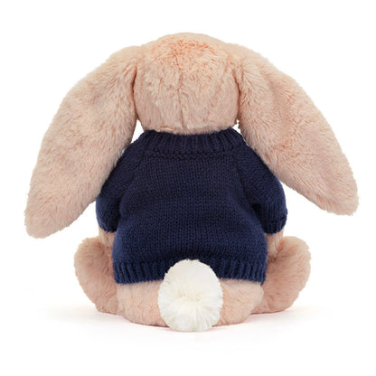 Bashful Blush Bunny With Personalized Navy Jumper - US 6369