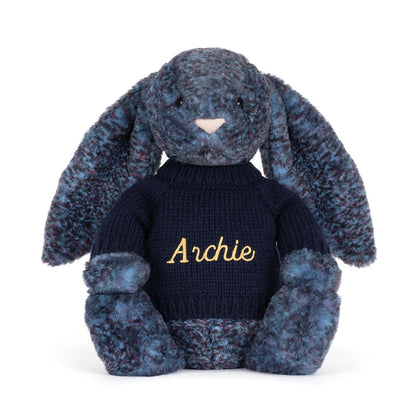Hopscone Luxe Bunny With Personalized Navy Jumper - US 7795