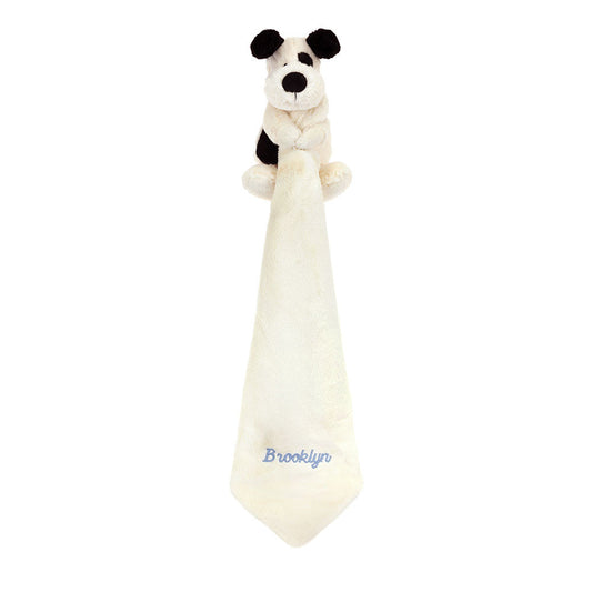 Personalized Bashful Black & Cream Puppy Soother - US 1456